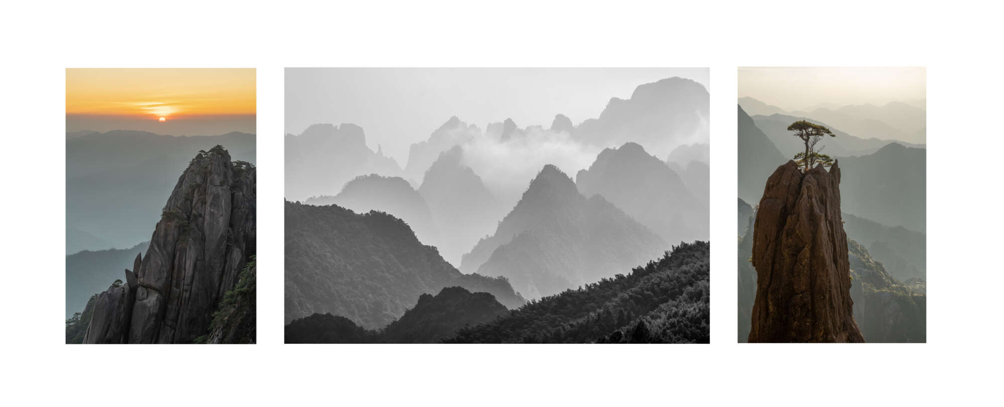 Yellow Mountain China Triptic by Paul Gallagher aspect2i